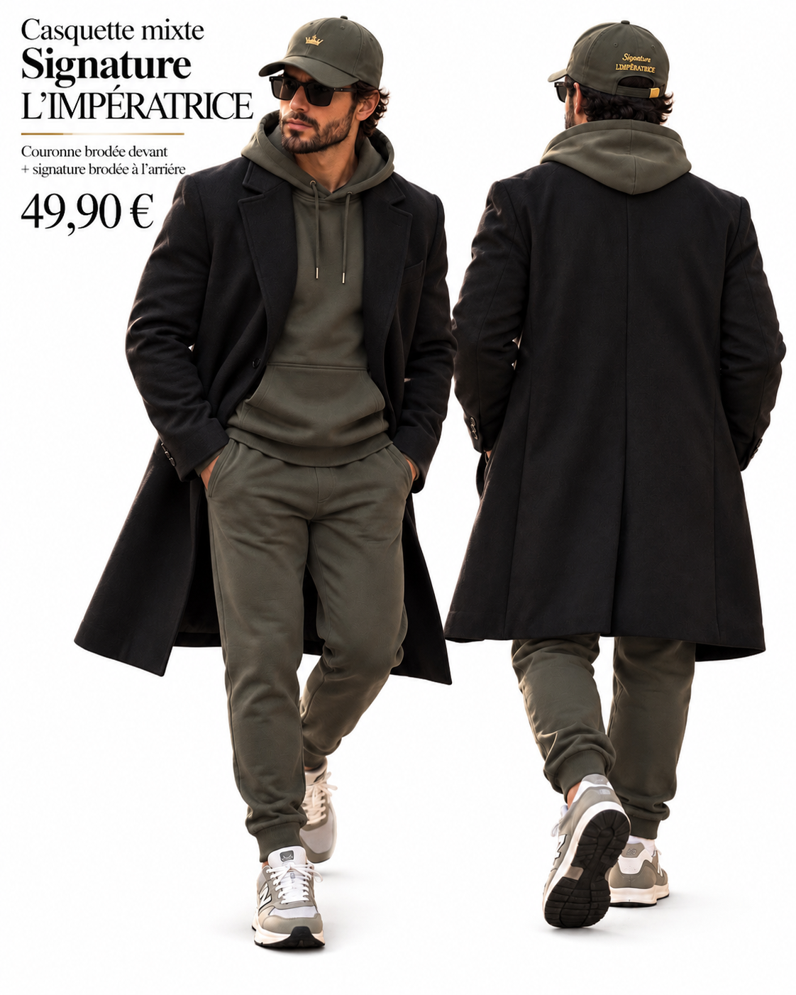 Casquette Couronne — Kaki detail 3